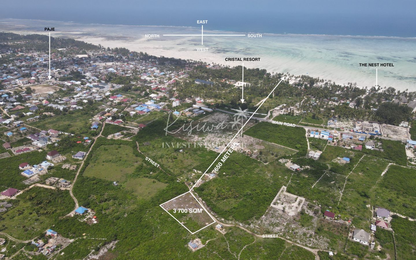 Invest Land Zanzibar Paje 3 700 m2