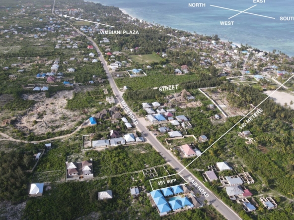 Invest land Zanzibar Jambiani Kibigija 491m2