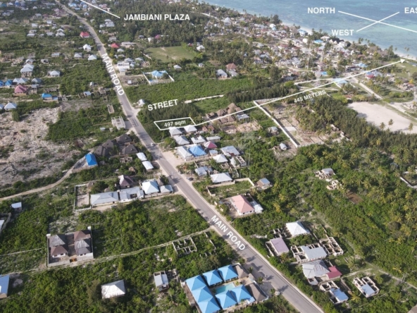 Invest land Zanzibar Jambiani Kibigija 497m2