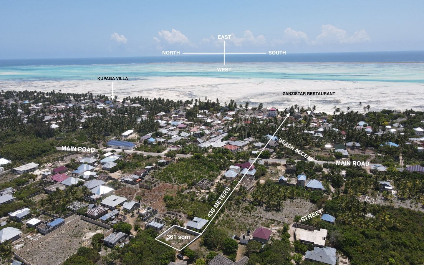 Invest land Zanzibar Jambiani Mwendawima 361m2